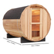 4 Person Outdoor Barrel Sauna – Red Cedar or Hemlock Traditional Steam Sauna Kit with Waterproof Tile