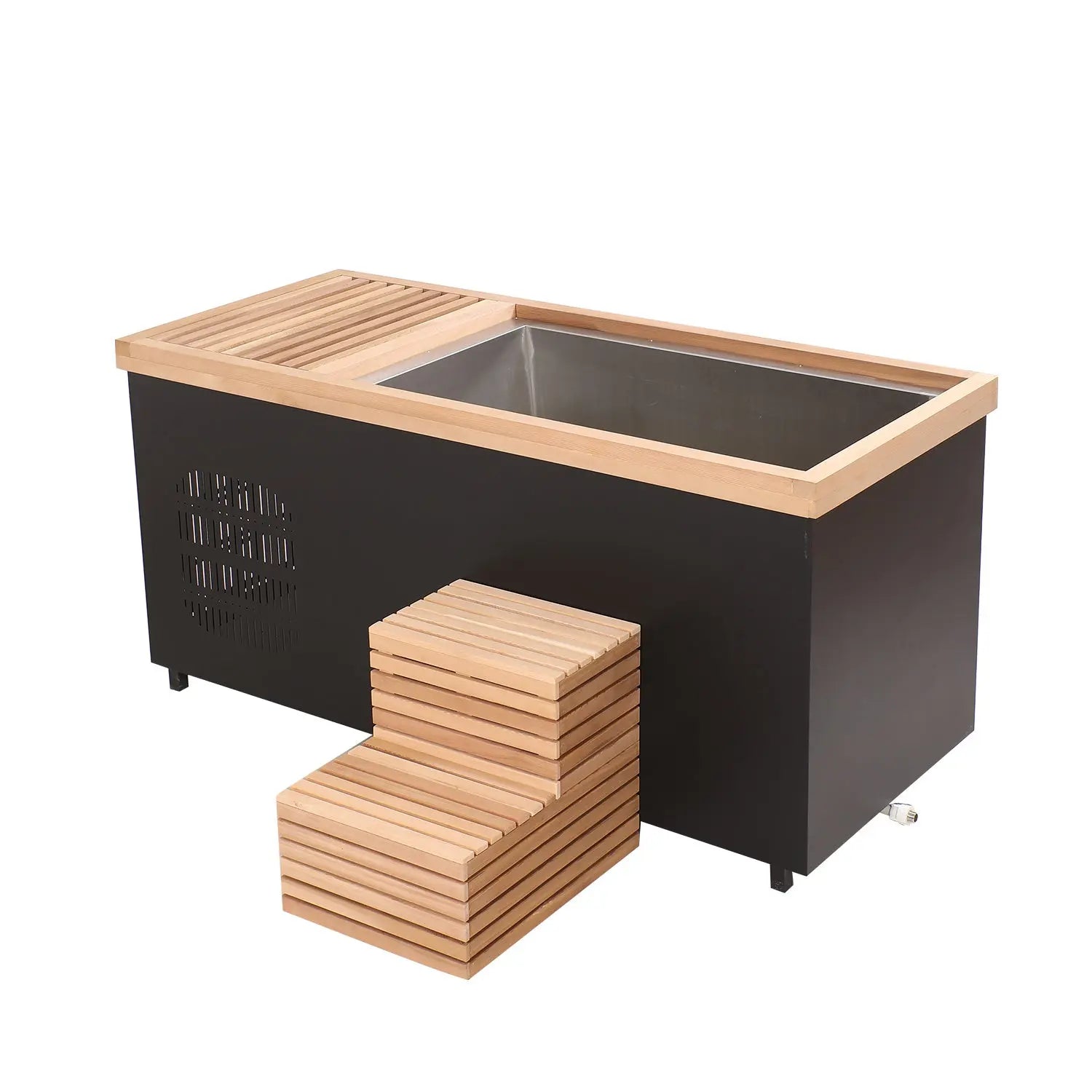 ICE TUB Black Rectangular Red Cedar Cold Plunge