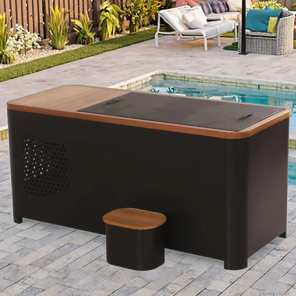 Black Rectangular Ice Tub – Outdoor Cold Plunge Recovery Bath