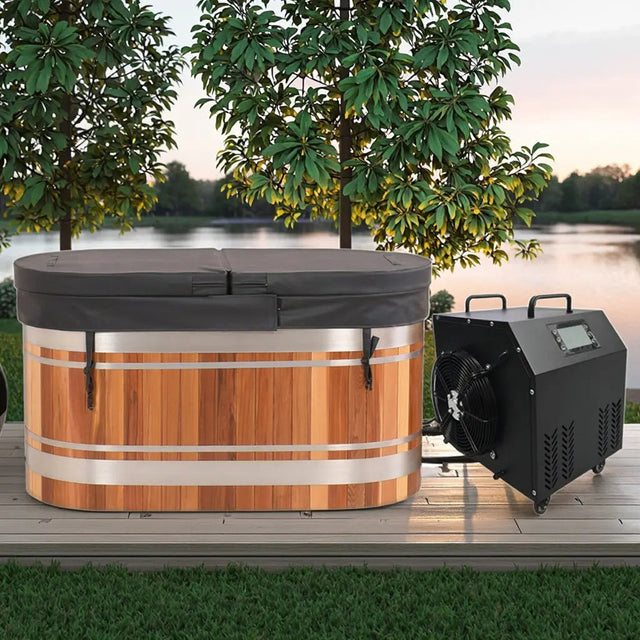 ICE TUB U Shaped Red Cedar Cold Plunge with Chiller