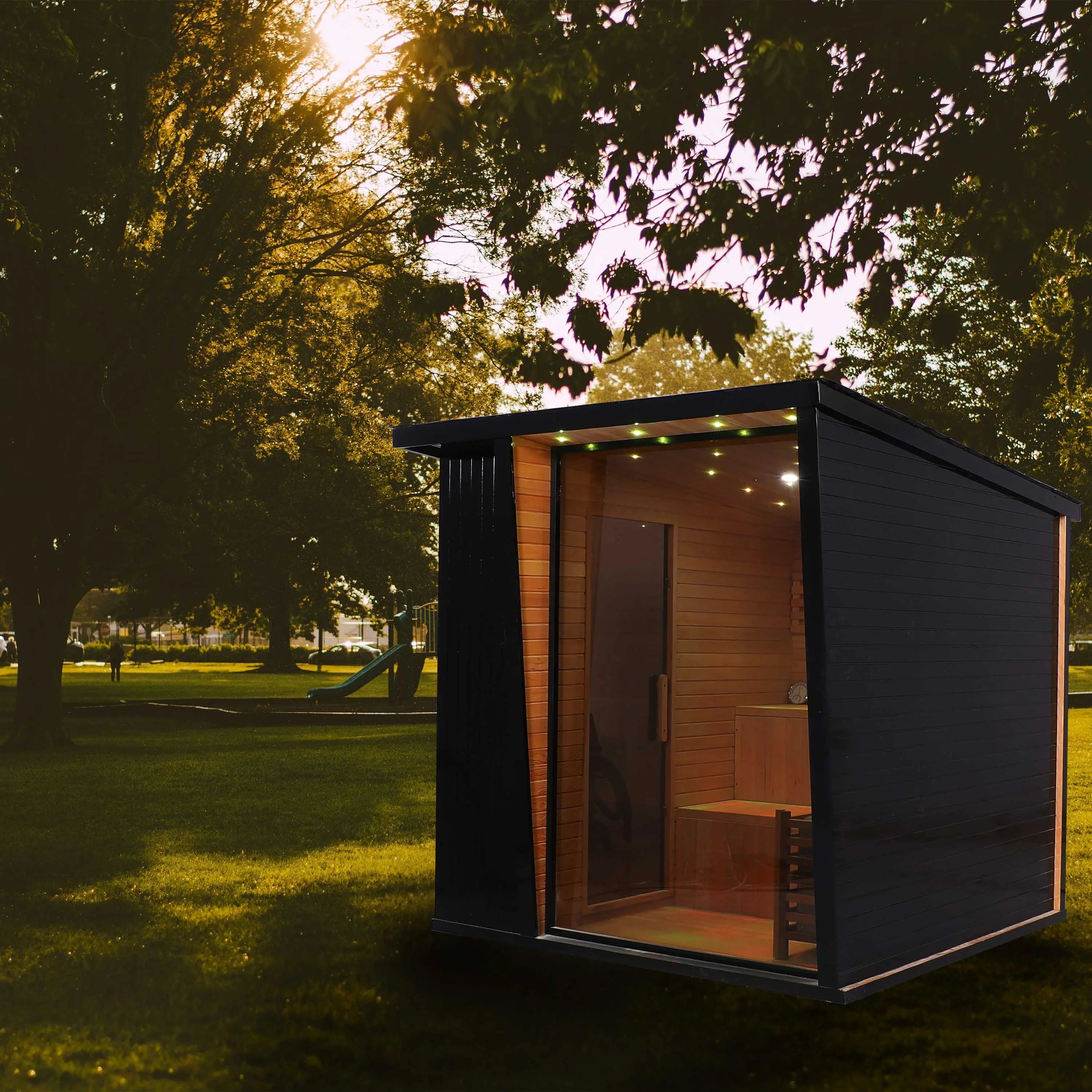 Traditional Hemlock Outdoor Steam Sauna 2–8 Person with 6kW Heater