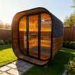 Anyi-FFF Black Thermo Spruce Outdoor Sauna Cabin 4–6 Person