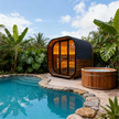 Anyi-FFF Black Thermo Spruce Outdoor Sauna Cabin 4–6 Person