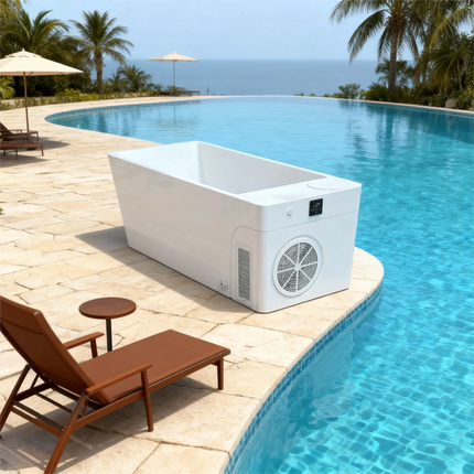 Acrylic Ice Bath Tub with Built-In Ice Machine – All-in-One Cold Plunge Spa