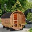 6 Person Hemlock Cedar or Outdoor Barrel Sauna with Front Porch