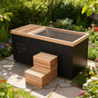 ICE TUB Black Rectangular Red Cedar Cold Plunge