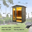 Bluetooth 2 Person Black Carbonized Walnut Low EMF Far Infrared Outdoor Sauna