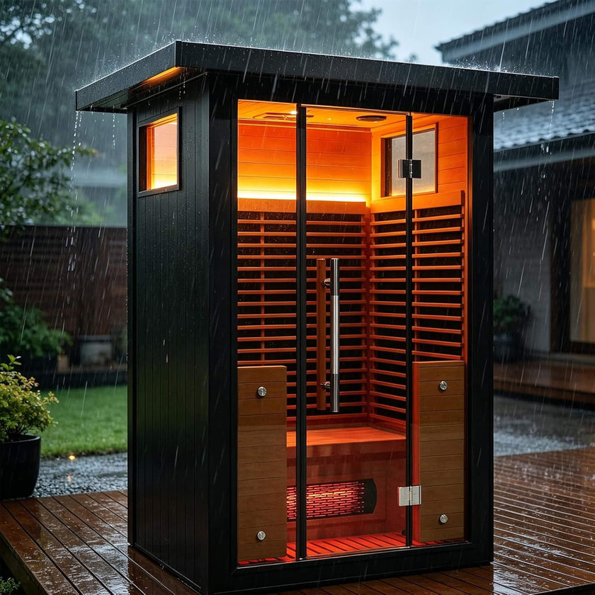 Thermora Lugano 2-Person Outdoor Full-Spectrum Infrared Sauna with WiFi, Chromotherapy Lighting & Aluminum Alloy Exterior