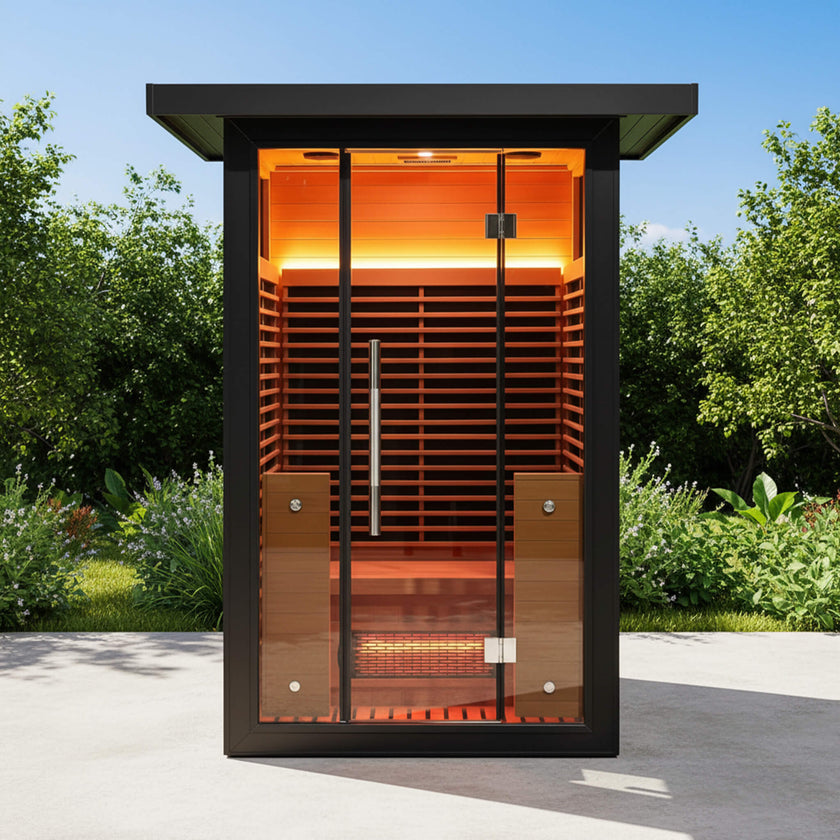 Thermora Lugano 2-Person Outdoor Full-Spectrum Infrared Sauna with WiFi, Chromotherapy Lighting & Aluminum Alloy Exterior