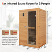 2 People Far Infrared Wooden Sauna Room with Free Red Light Therapy