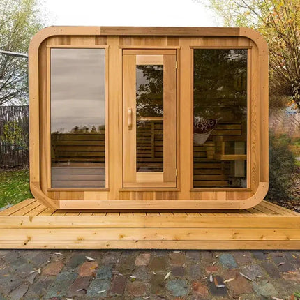 2–6 Person Outdoor Cedar Sauna Wood or Electric Heater