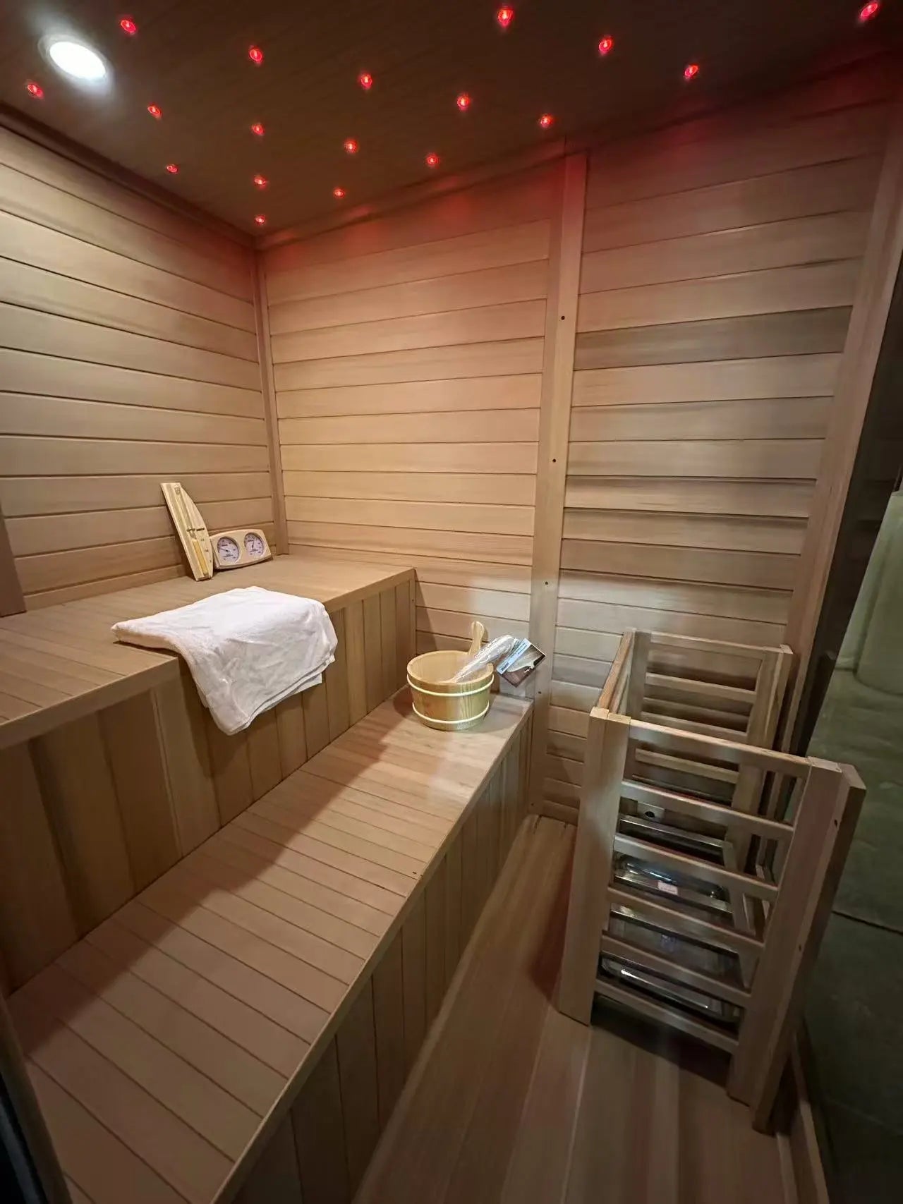 Anyi AY-200HGD Luxury Black Outdoor Cedar Sauna 4-6 Person Backyard