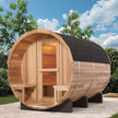 6 Person Hemlock Cedar or Outdoor Barrel Sauna with Front Porch