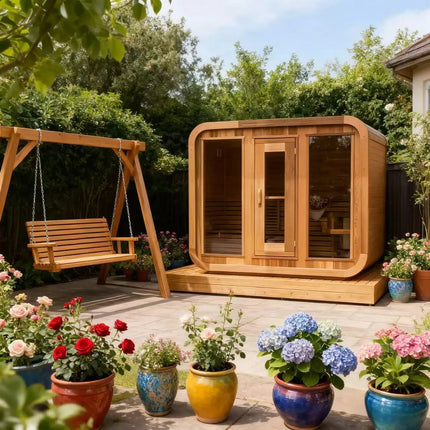 2–6 Person Outdoor Cedar Sauna Wood or Electric Heater