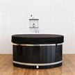 Black Oval Red Cedar Ice Bath Tub | Cold Plunge Spa Barrel for Athlete Recovery & Home Spa