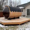 Outdoor Barrel Sauna with Porch and Panoramic Glass | Wood Burning 2–6 Person