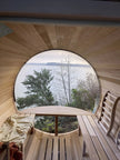 Outdoor Barrel Sauna with Porch and Panoramic Glass | Wood Burning 2–6 Person