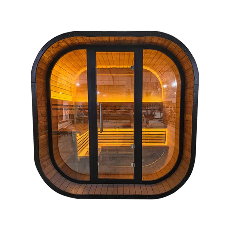 Anyi-FFF Black Thermo Spruce Outdoor Sauna Cabin 4–6 Person