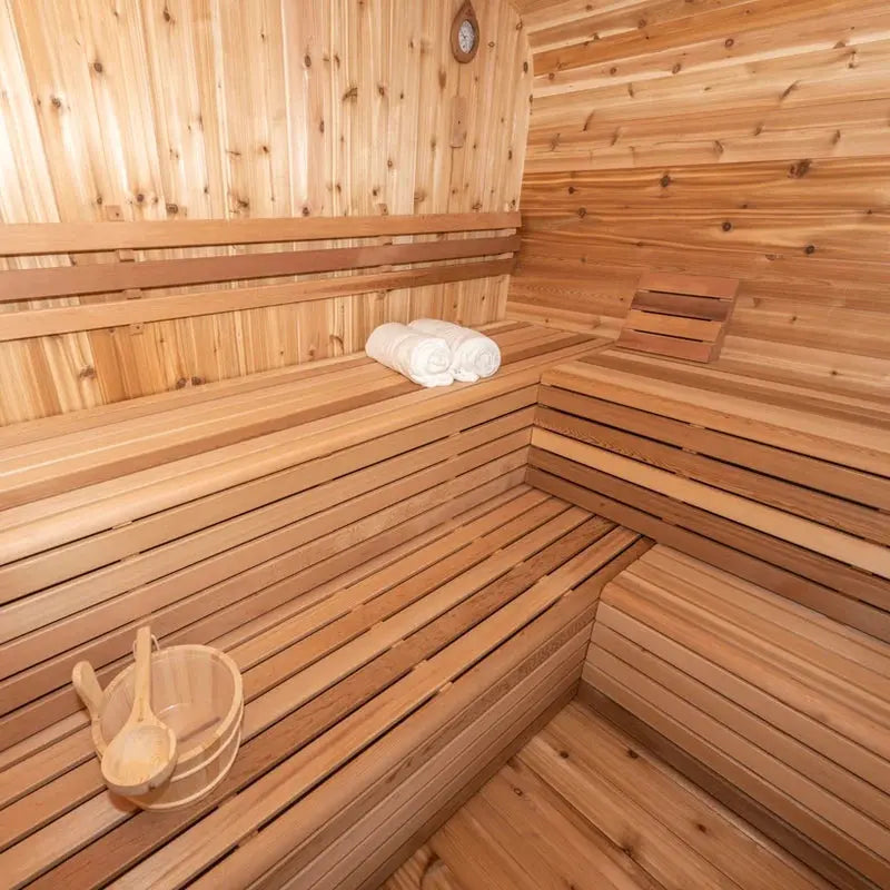 2–6 Person Outdoor Cedar Sauna Wood or Electric Heater