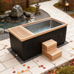 ICE TUB Black Rectangular Red Cedar Cold Plunge