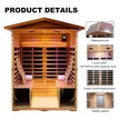 Premium 4 Person Low EMF Outdoor Far Infrared Mahogany Sauna With Bluetooth Audio