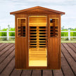 Premium 4 Person Low EMF Outdoor Far Infrared Mahogany Sauna With Bluetooth Audio