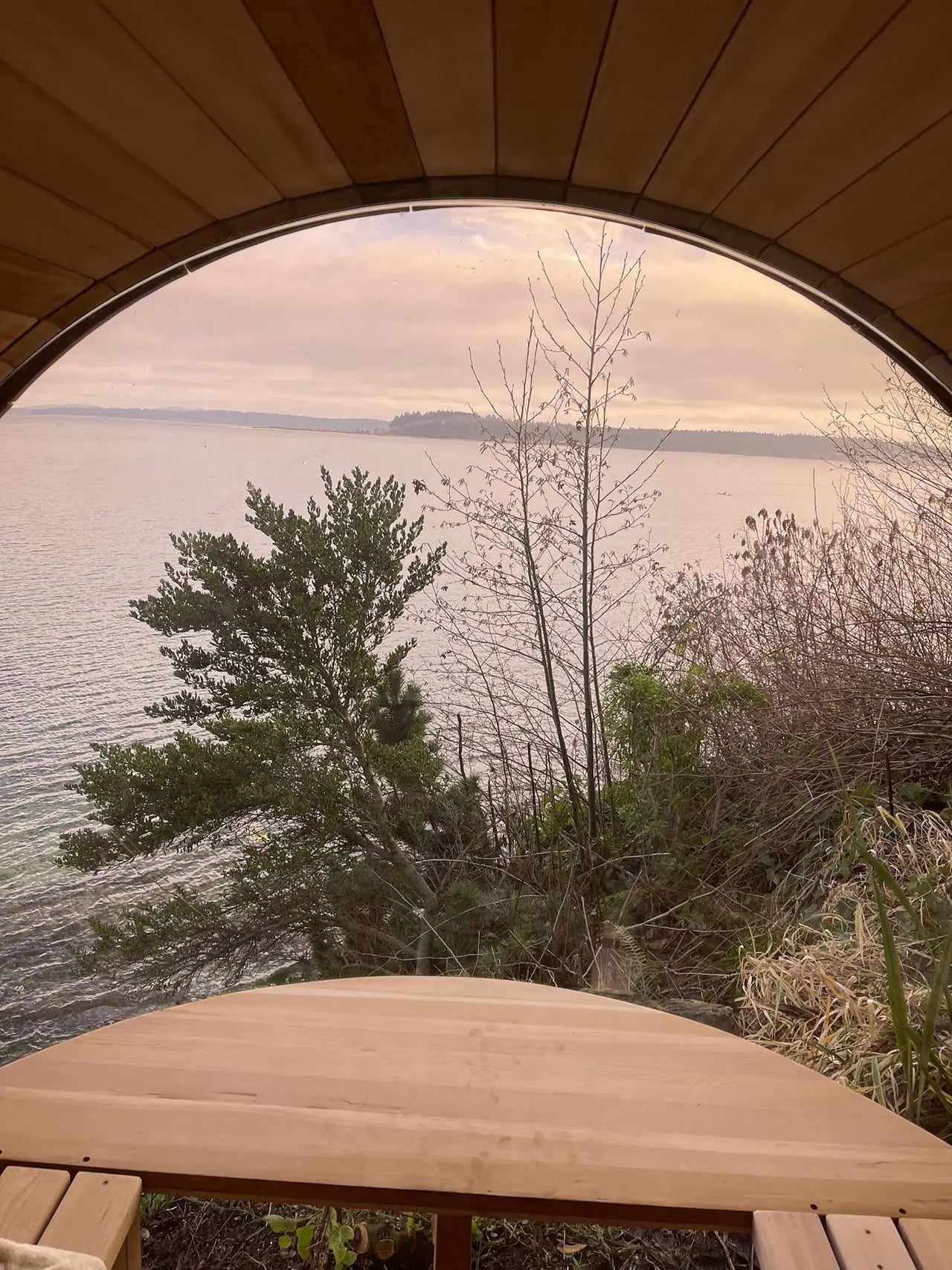 Outdoor Barrel Sauna with Porch and Panoramic Glass | Wood Burning 2–6 Person