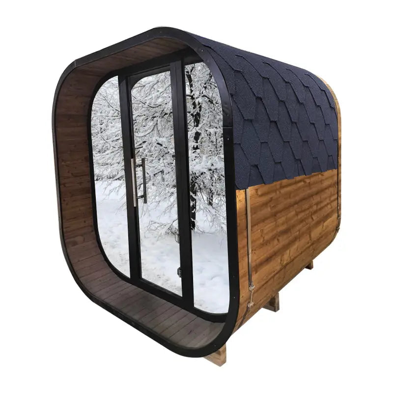 Anyi-FFF Black Thermo Spruce Outdoor Sauna Cabin 4–6 Person