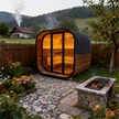 Anyi-FFF Black Thermo Spruce Outdoor Sauna Cabin 4–6 Person