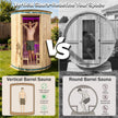 Thermora Barcelona Outdoor Cedar Barrel Sauna 4 Person 6kW Heater LED Lights