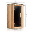 Thermora Barcelona Outdoor Cedar Barrel Sauna 4 Person 6kW Heater LED Lights