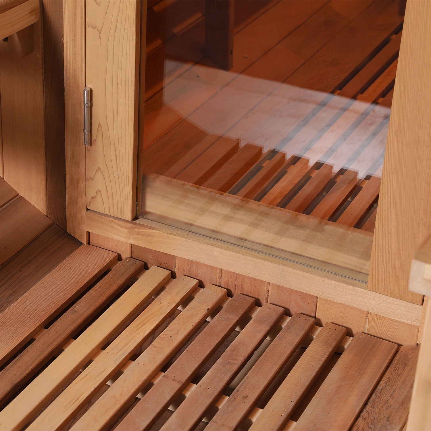 6 Person Hemlock Cedar or Outdoor Barrel Sauna with Front Porch