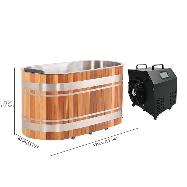 ICE TUB U Shaped Red Cedar Cold Plunge with Chiller
