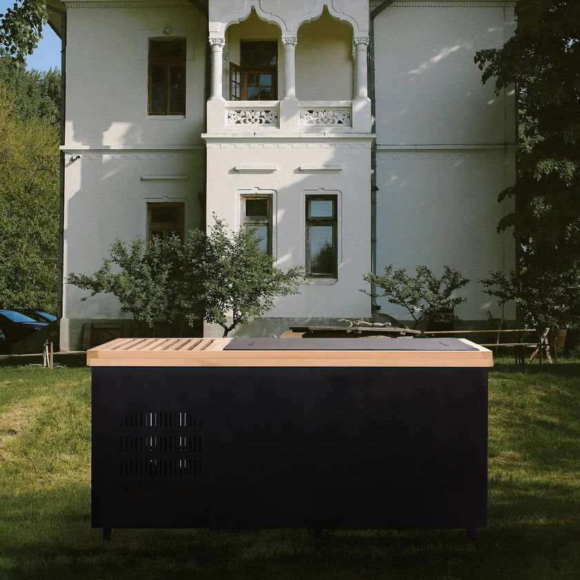 ICE TUB Black Rectangular Red Cedar Cold Plunge