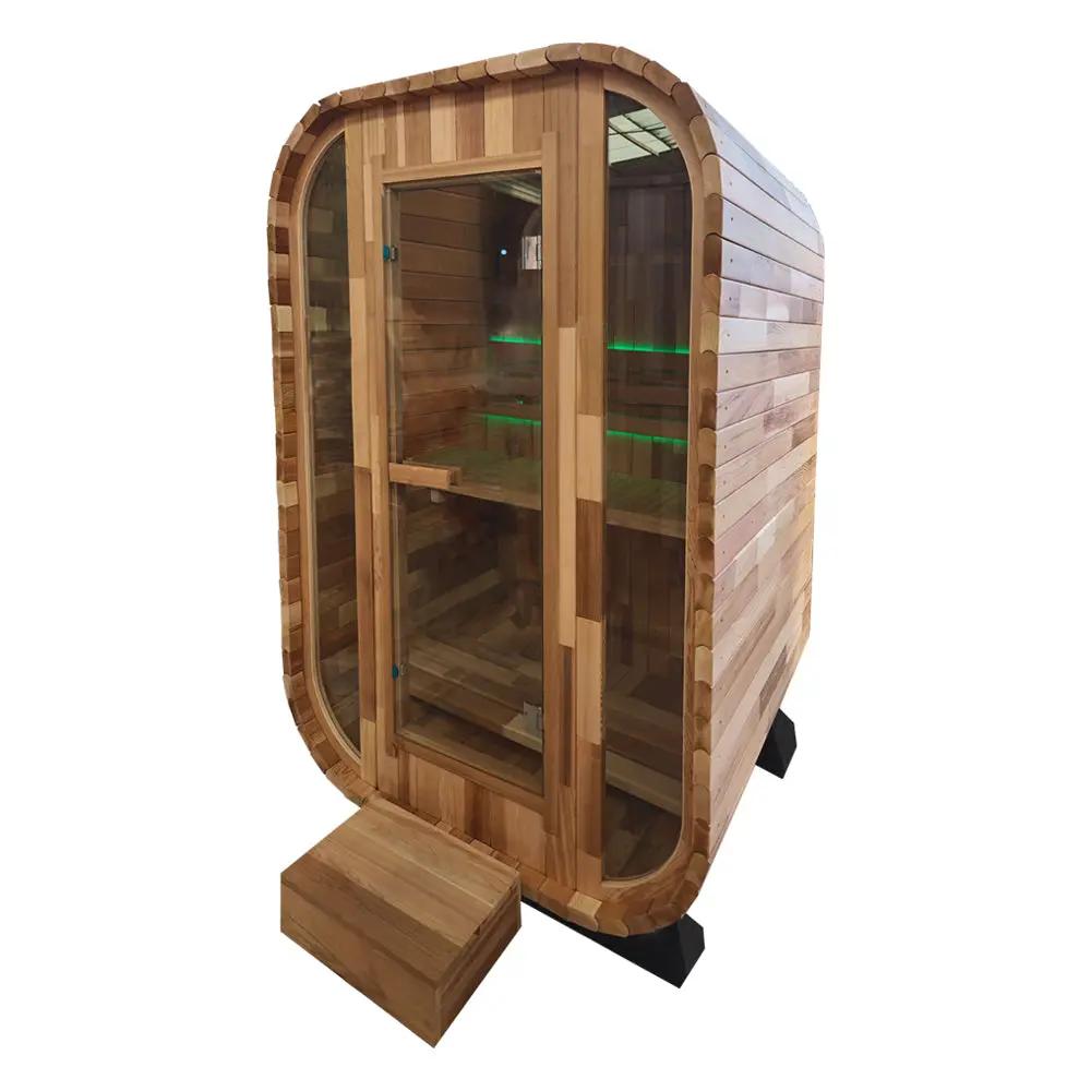 Red Cedar Outdoor Square Traditional Steam Sauna – Premium Home Wellness & Relaxation