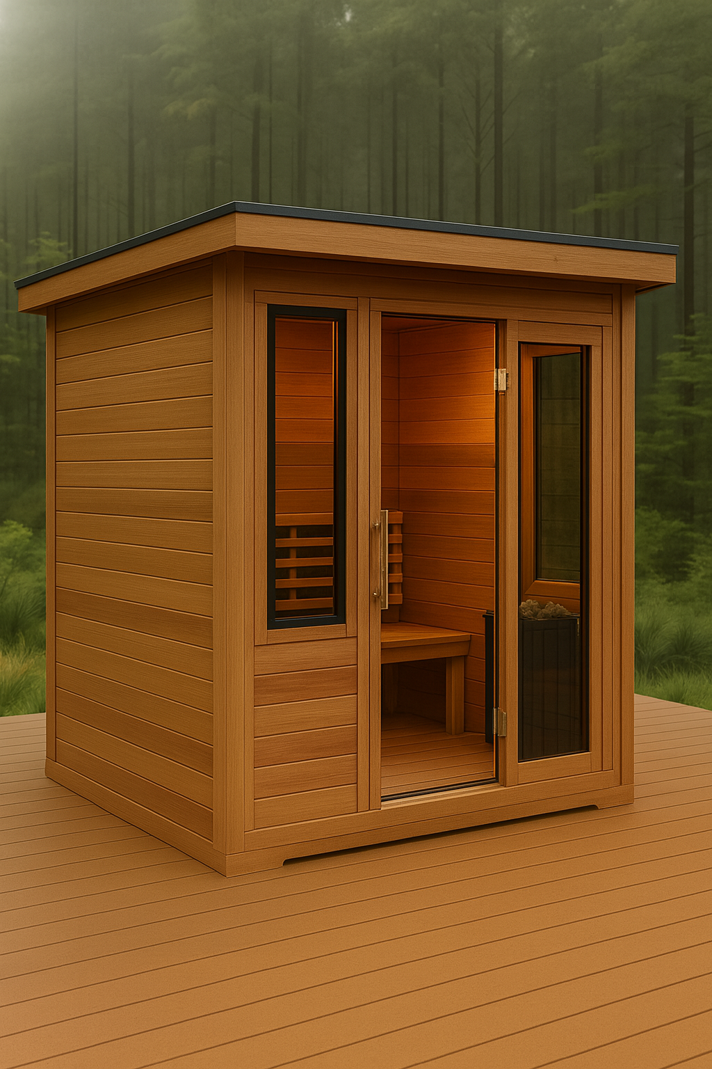 Woodland Ember Vista Outdoor Cedar Sauna