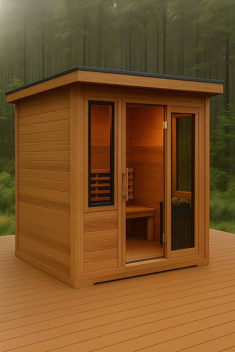 Woodland Ember Vista Outdoor Cedar Sauna