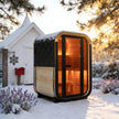 Carbonized Spruce Outdoor Traditional Steam Sauna 1–2 Person 6kW Heater