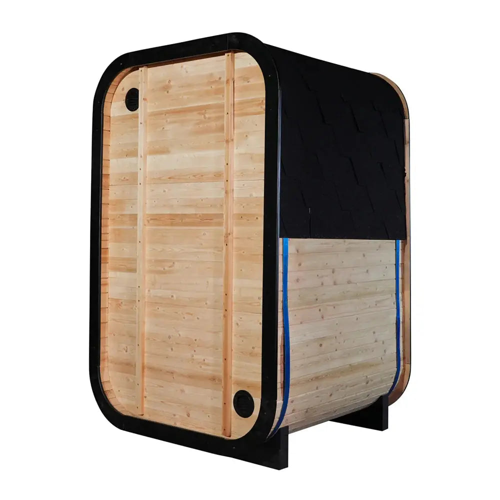 Carbonized Spruce Outdoor Traditional Steam Sauna 1–2 Person 6kW Heater