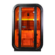 Carbonized Spruce Outdoor Traditional Steam Sauna 1–2 Person 6kW Heater