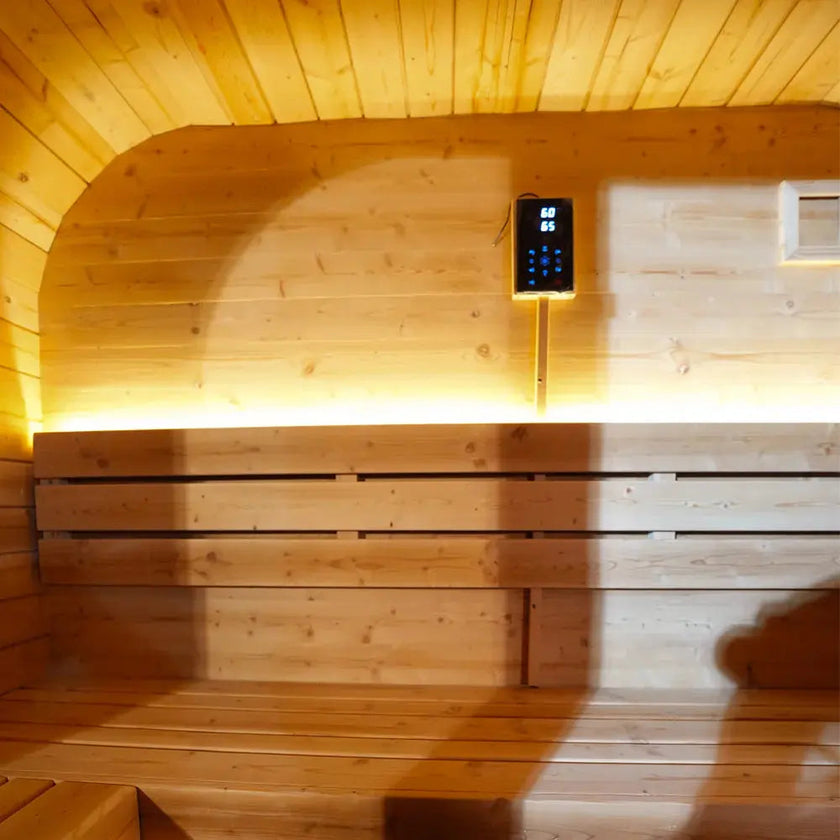 4 Person Carbonized Spruce Outdoor Steam Sauna with 6kW Heater