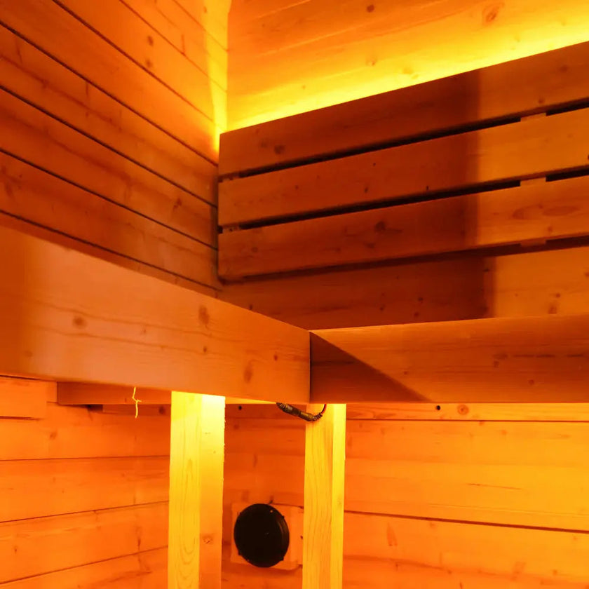 4 Person Carbonized Spruce Outdoor Steam Sauna with 6kW Heater