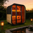 4 Person Carbonized Spruce Outdoor Steam Sauna with 6kW Heater