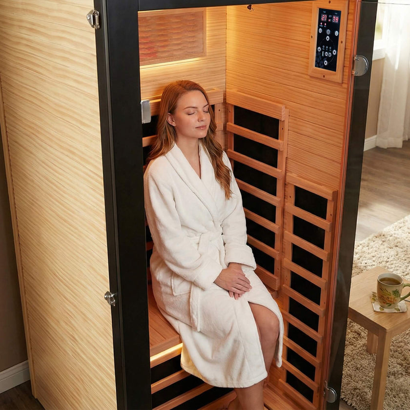 Thermora 1 Person Chilean Pine Infrared Sauna Cabin for Home