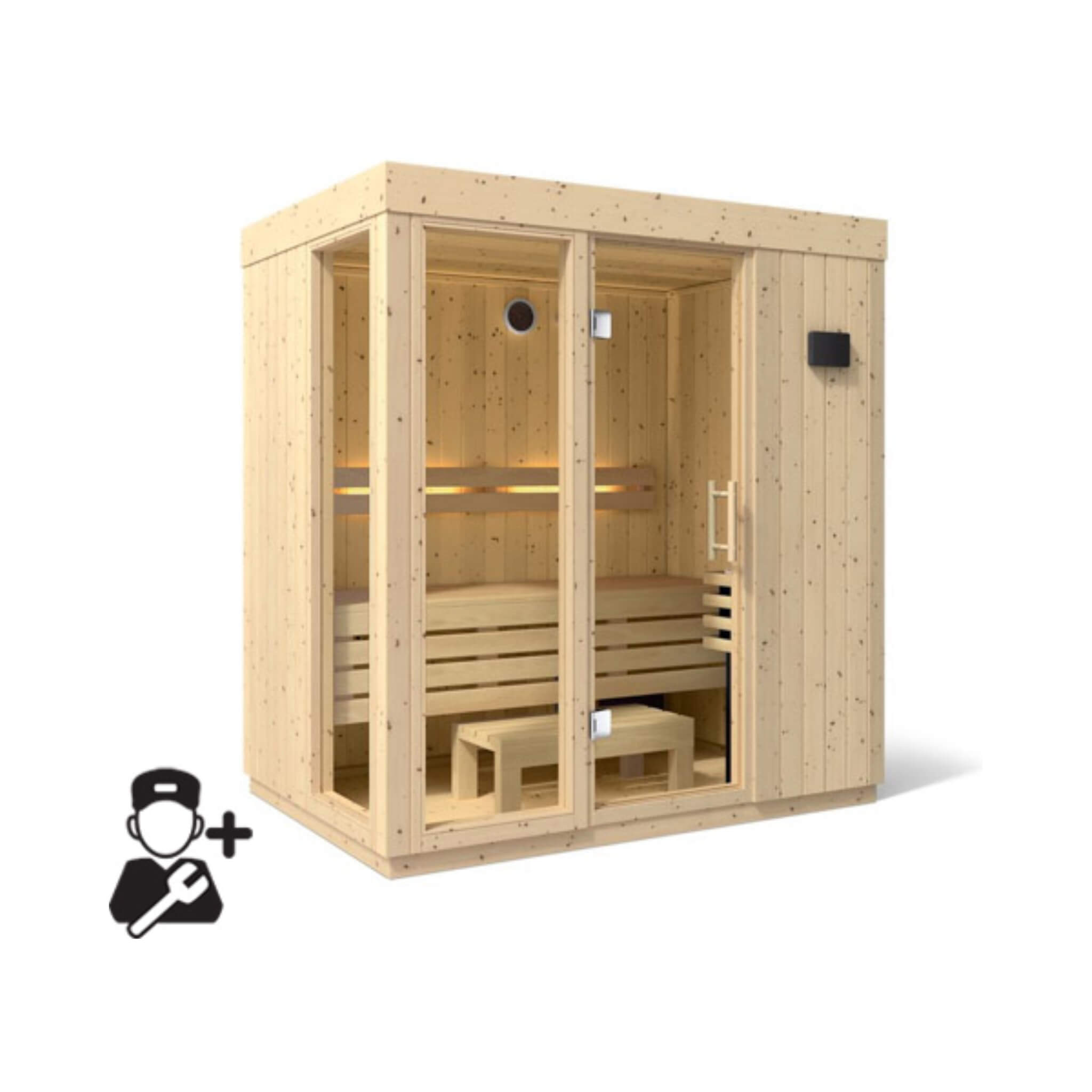 Kohler Indoor Sauna Kit Scandinavian Spruce 2 to 5 Person