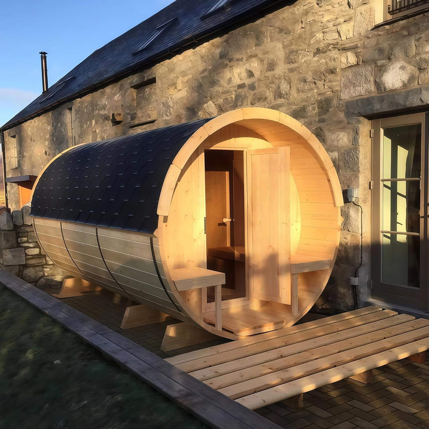Premium All Weather Outdoor Pinewood Barrel Sauna Kit