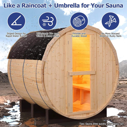 Premium All Weather Outdoor Pinewood Barrel Sauna Kit