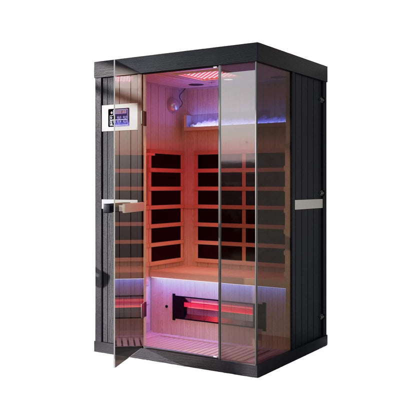 Thermora Premium 2 Person Infrared Sauna with Red Light and Himalayan Salt