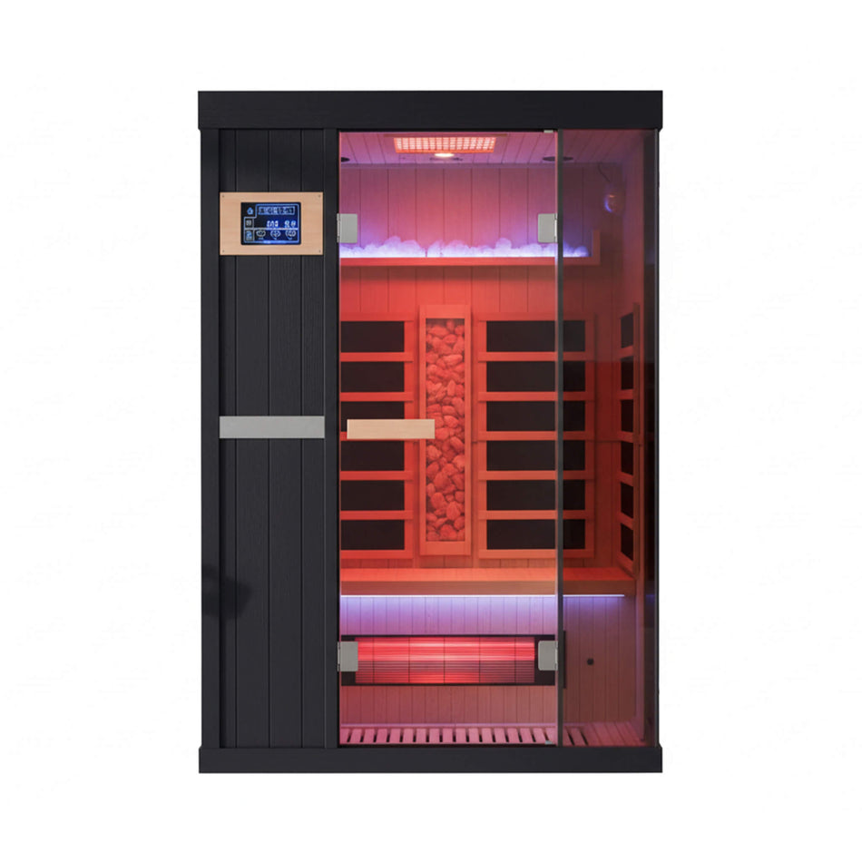 Thermora Premium 2 Person Infrared Sauna with Red Light and Himalayan Salt