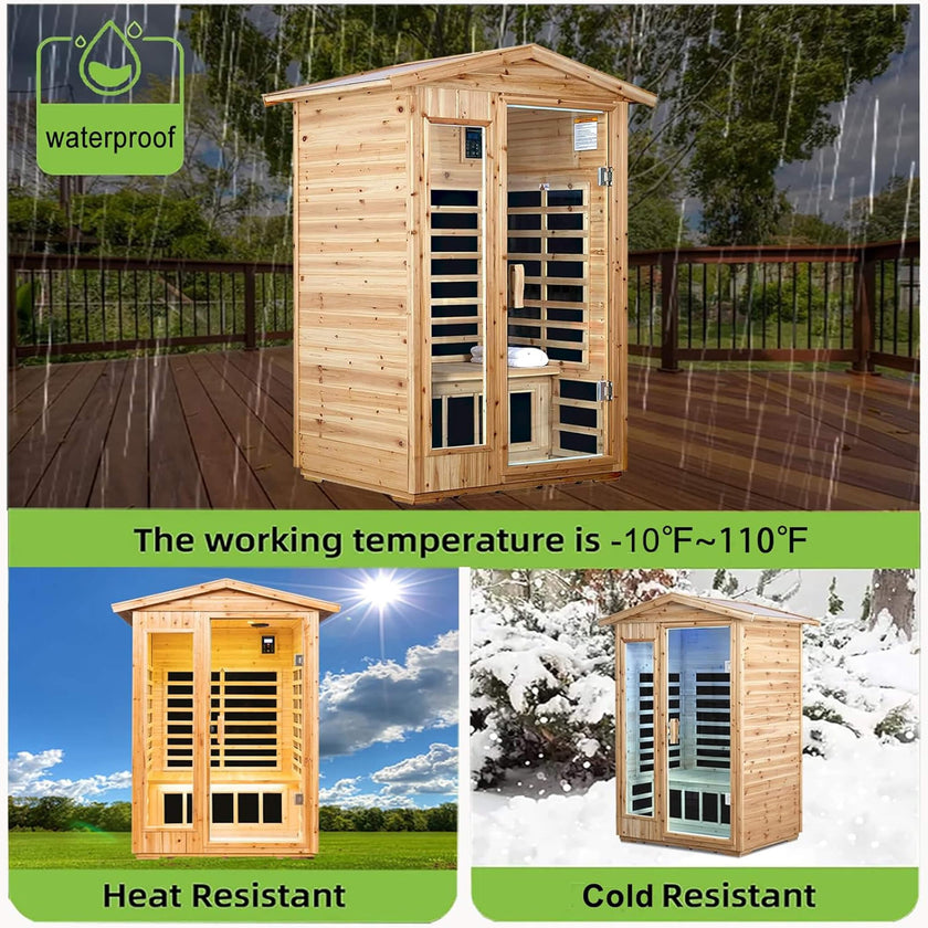 Thermora 2 Person Indoor Outdoor Far Infrared Low EMF Hemlock Sauna